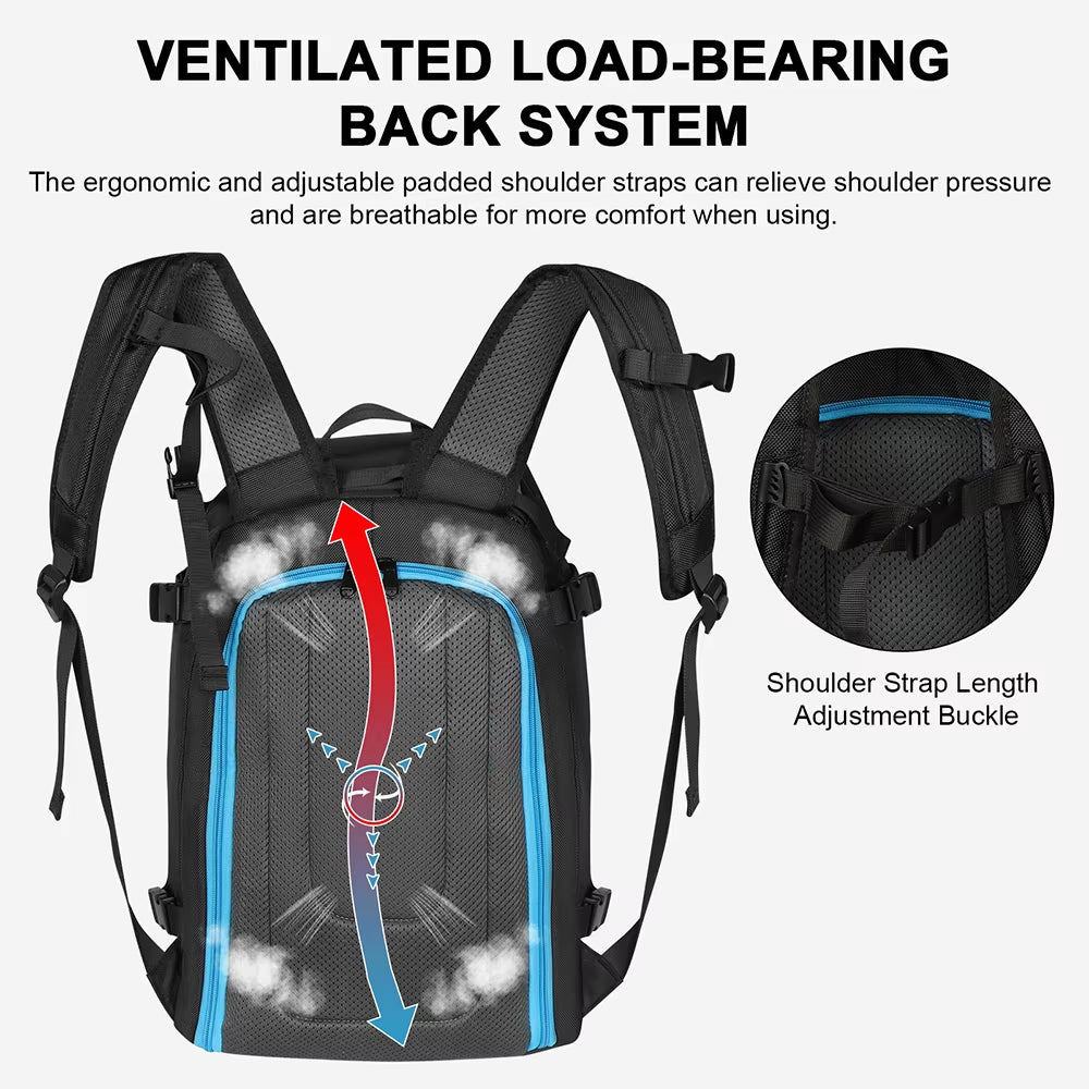 50L Outdoor Ski Bag Large Capacity Waterproof Breathable Skiing Boot Backpack Storage Helmet Coat Hang Skis Adjustable 스키