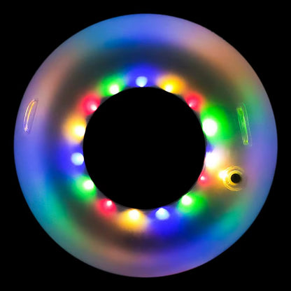 100Cm Colorful Lights LED Swimming Ring Safety Inflatable Swim Tube Raft Swimming Circle Summer Party Pool Floats Tube Pool Ring