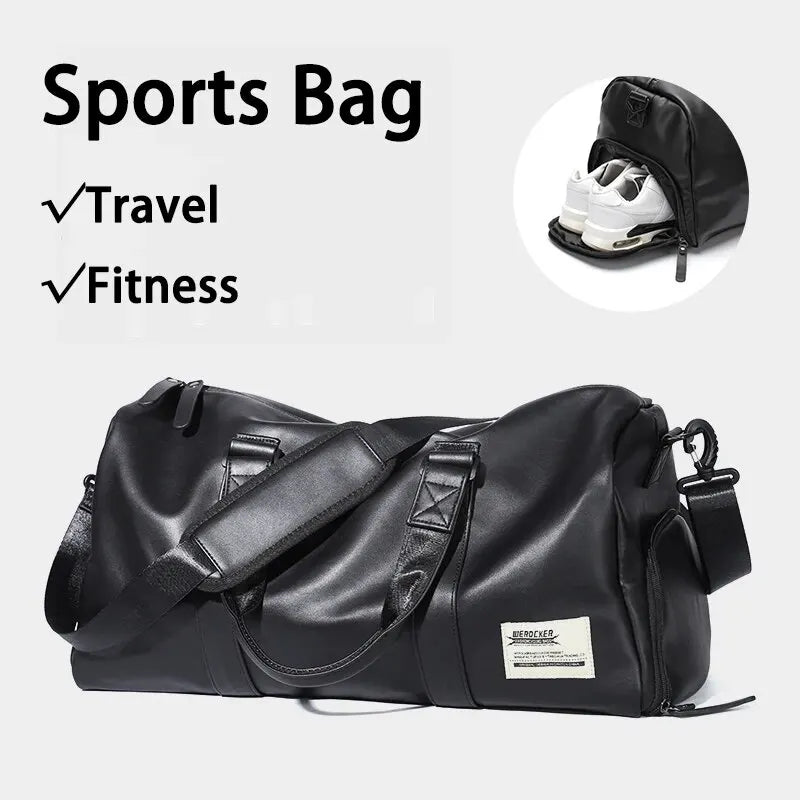 Gym Bag Mens Small Trave Duffel Bag, Swim Sports Bag with Shoes Compartment Waterproof Weekender Overnight Bag Tote Bag