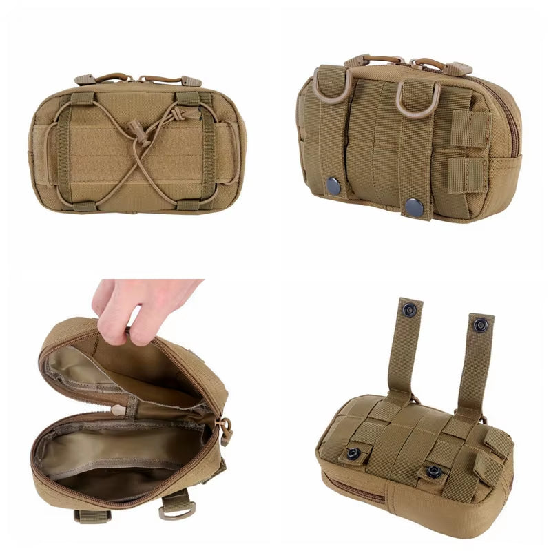 Molle Horizontal Admin Tactical Bag Compact 1000D Utility Edc Tool Gear Gadget Waist Bag Organizer Caming Molle Pouch