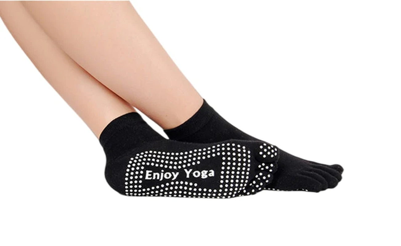 Women Half Toe Ballet Yoga Socks Non-Slip Peep Toe Anti-Slip Pilates Ankle Grip Durable Open Half Five Fingers Sport Socks