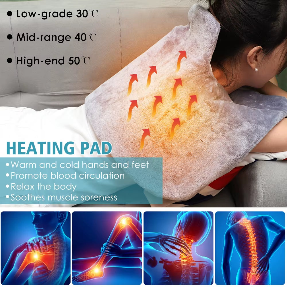 Electric Heating Shoulder Neck Pad Massager Cervical Brace Wrap Thermal Compress Relieve Pain Fatigue Warm Back Brace EU Plug