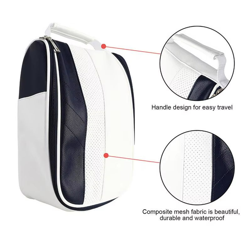 Breathable Zippered Shoes Carrier Case Golf Shoes Carry Bag Sport Shoes Bag Golf Accessories for Cycling Golf Travel Gym Dancing