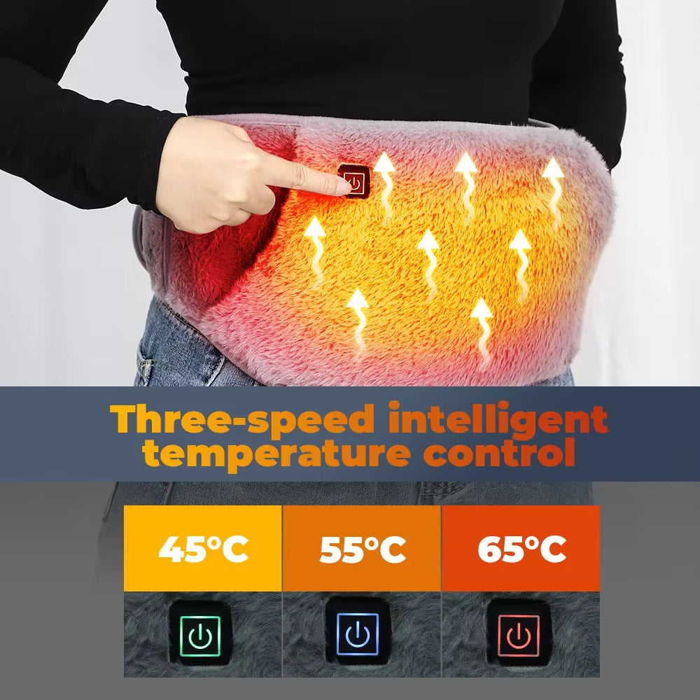 3 Levels Electric Heated Warming Belt USB Charging Adjustable Warm Palace Belt Lightweight Waist Warmer for Women`S Winter Gifts