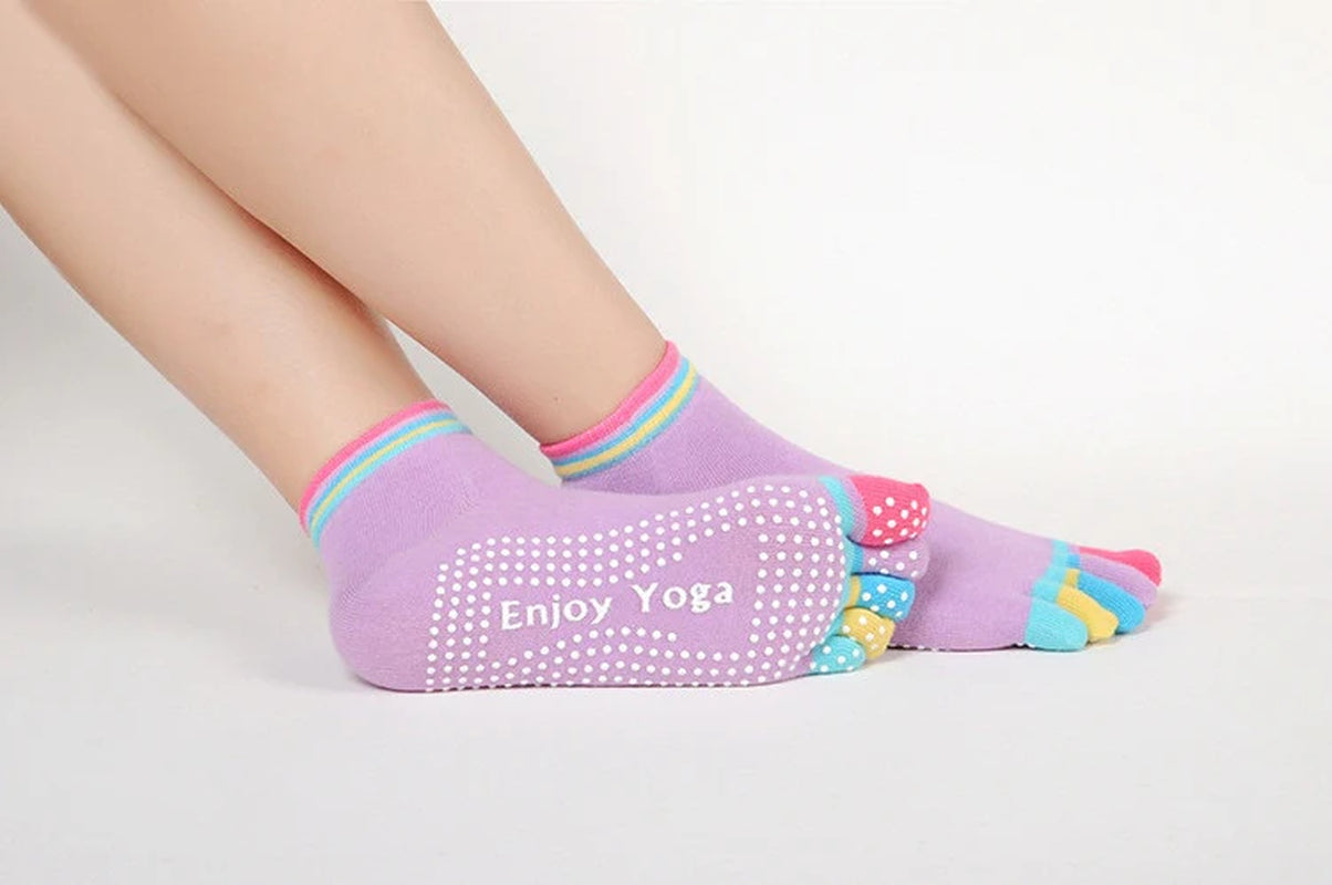 Women Half Toe Ballet Yoga Socks Non-Slip Peep Toe Anti-Slip Pilates Ankle Grip Durable Open Half Five Fingers Sport Socks